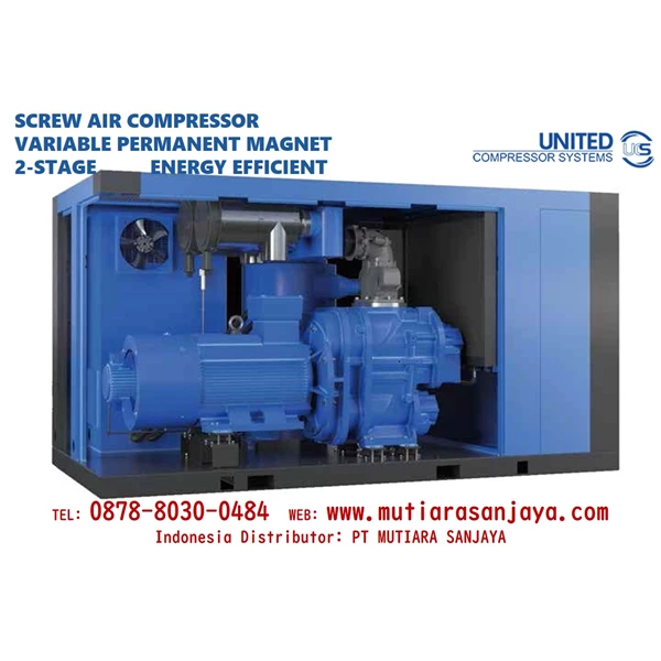 Kompresor Angin Sekrup UCS UNITED 55 KW (75HP)  2-Tahap - VPM Permanent Magnet