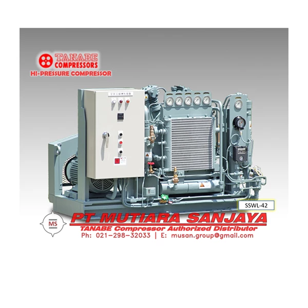 TANABE Oil-Lubricated Air Compressor Pressure Above 500 Bar. Model: SSWL SSVH V series