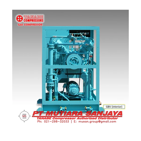 TANABE Oil-Injected Gas Booster Compressor Pressure Up To 40 Bar. Model: GB series