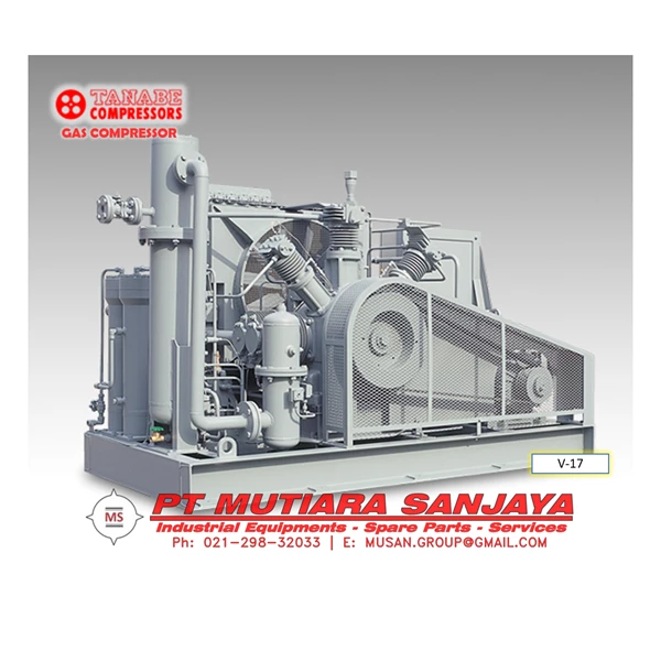 TANABE Oil-Injected Gas Compressor Pressure up to 294 Bar. Model: GV GSSVH Series
