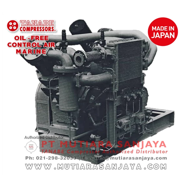 Oil Free Marine Air Compressor for Control Air up to  630 m³/hr ~ 104 kW. Model: Tanabe VLHOS