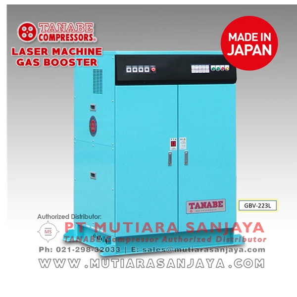 Laser Machine Assist Gas Booster Compressor. Tanabe GB Series. Made in Japan