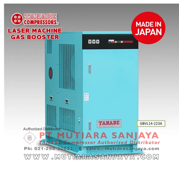 Kompresor Mesin Laser Booster Gas. Tanabe GB Series. Made in Japan